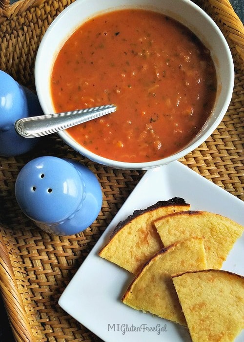 socca with tomato soup