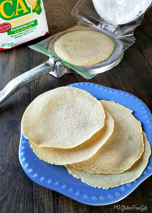 gluten-free black bean enchiladas made with Maseca corn flour 