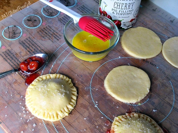 Filling the gluten-free cherry hand pies