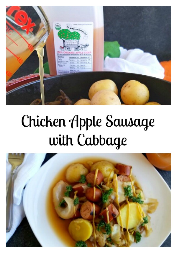 One Pot Gluten Free Braised Chicken Apple Sausage and Cabbage