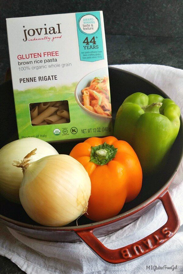 gluten free no boil baked ziti ingredients in staub