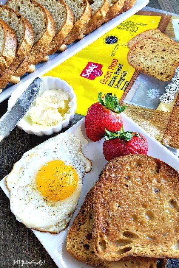 schar artisan bread toast and eggs