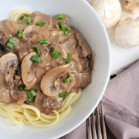 Gluten Free Beef Stroganoff for 2