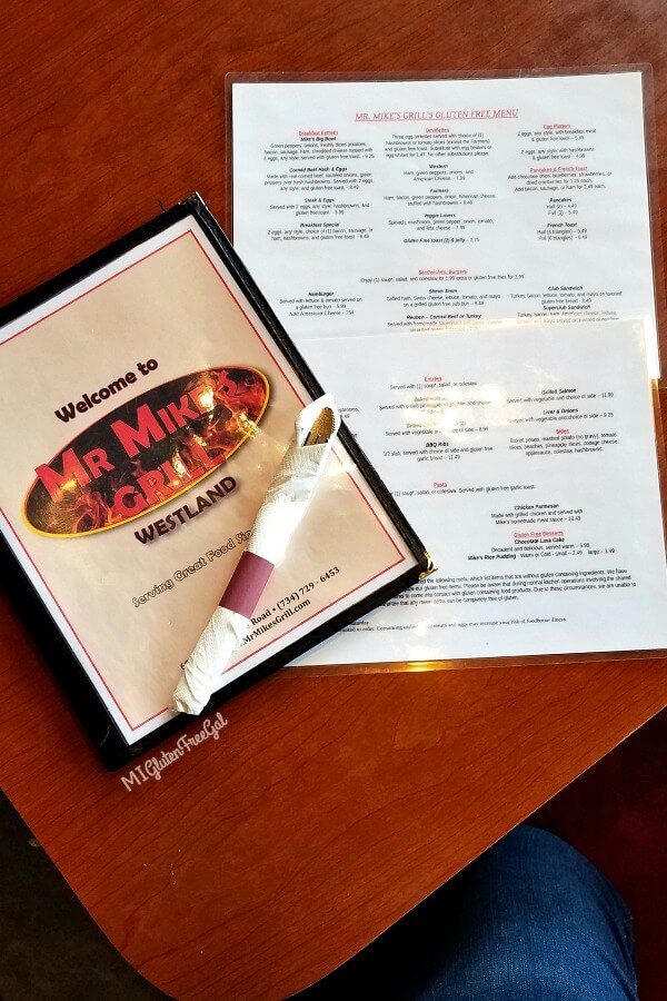 Mr. Mike's Grill update gluten free menu 