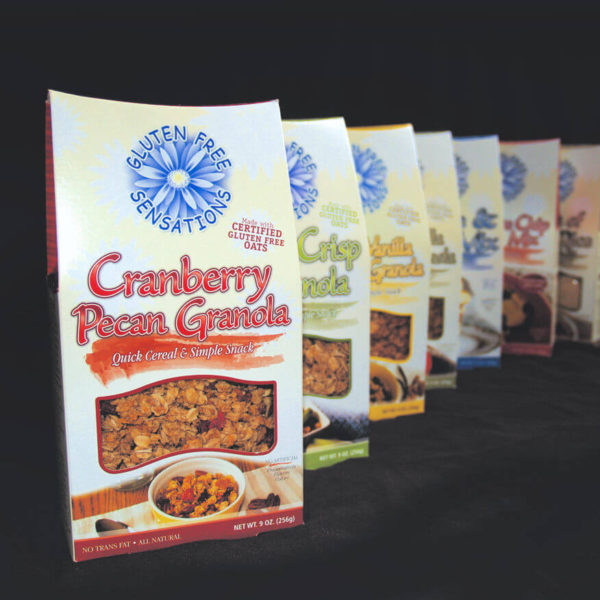 Gluten Free Sensations granola and mixes