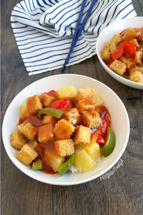 Sweet and Sour Baked Tofu Plated