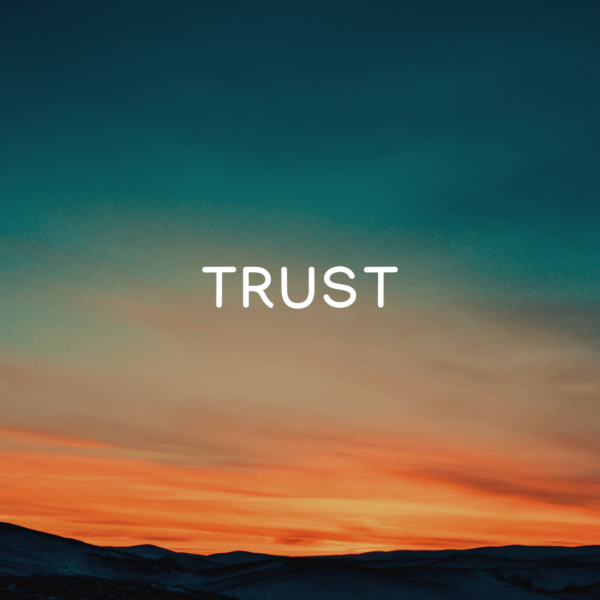 trust on sunset background