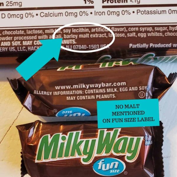 Original Milky Way halloween Candy is not gluten free