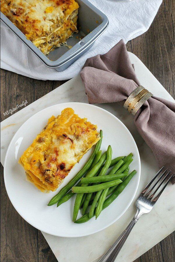 gluten free butternut squash lasagna plated 