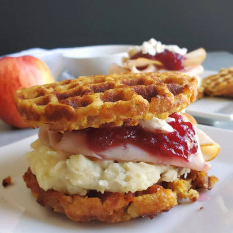 gluten free waffled stuffing sandwich updated