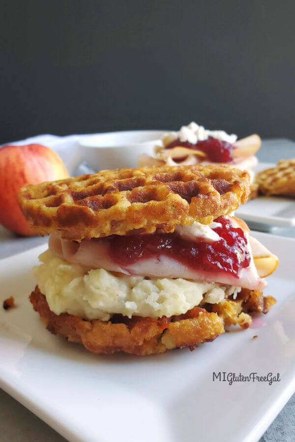 gluten free waffled stuffing sandwich updated