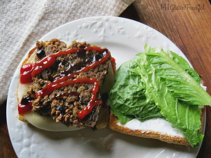 gluten-free meatloaf open face sandwich