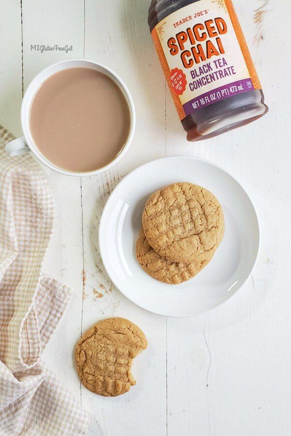 almond butter chai cookies with concentrate overhead