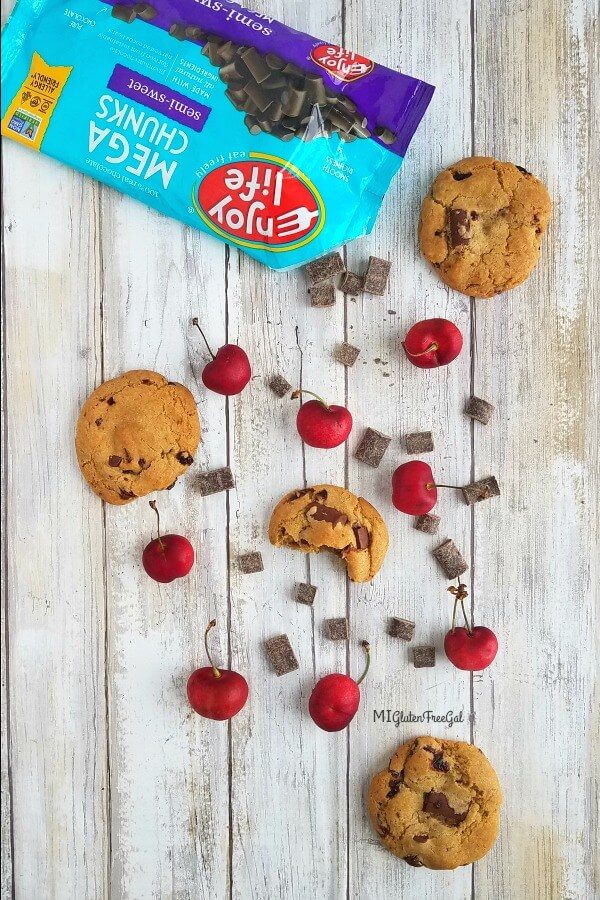 Enjoy Life Foods semi-sweet mega chunks in gluten free cookies