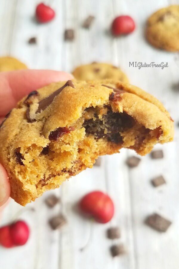 cherry chocolate chunk update closeup in hand