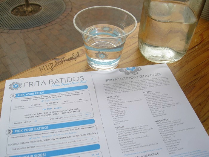 Teh Menu Guide at Frita Batidos helps diners pick safe food options