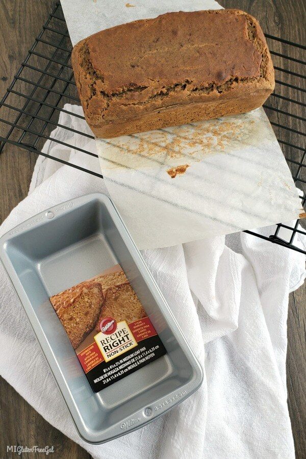 buckwheat bread bread on cooling rack