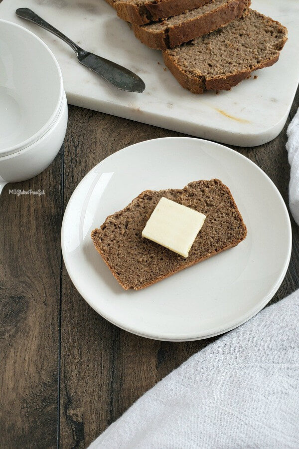 gluten free buckwheat bread sliced closeup