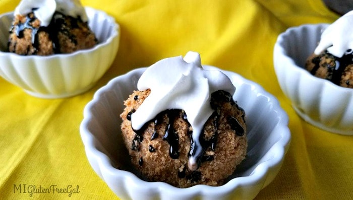 Mexican unfried ice cream topped with whipped cream