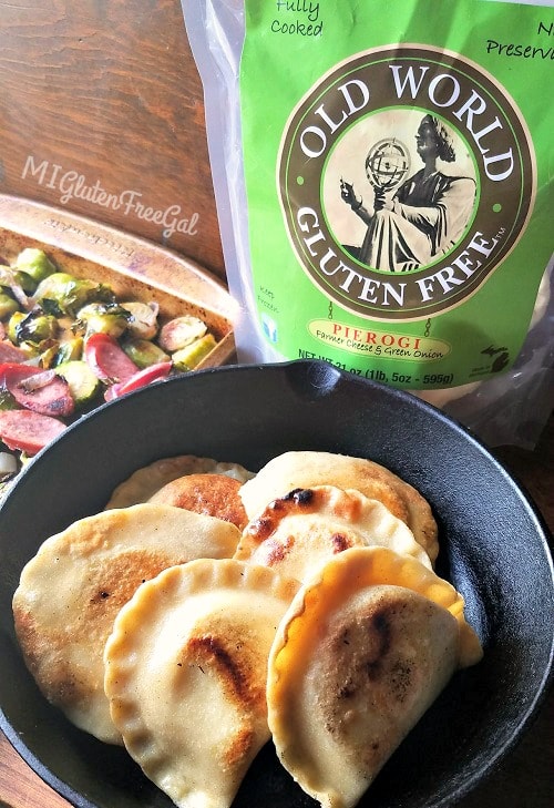 old world gluten free pierogi in pan