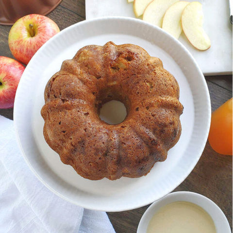 small gluten free applesauce bundt cake unglazed