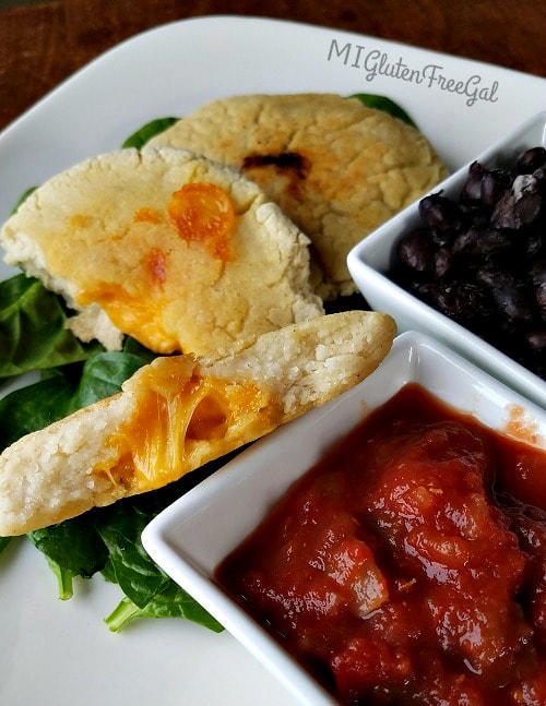 The cheesy center of these gluten-free pupusas is DELISH! 