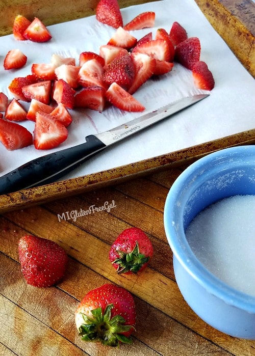 Roasted Strawberries for Single Serve Gluten-Free Cheesecake