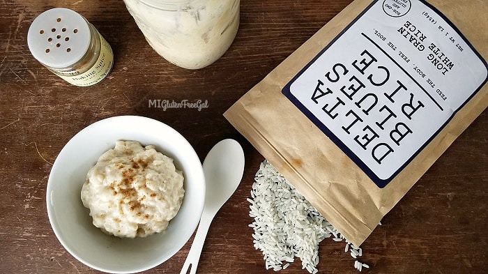 Tres Leche Rice Pudding with Delta Blues Rice bag