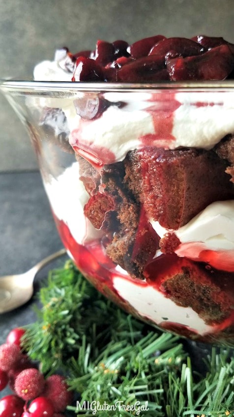 This easy gluten-free Black Forest Trifle is a show stopper! 