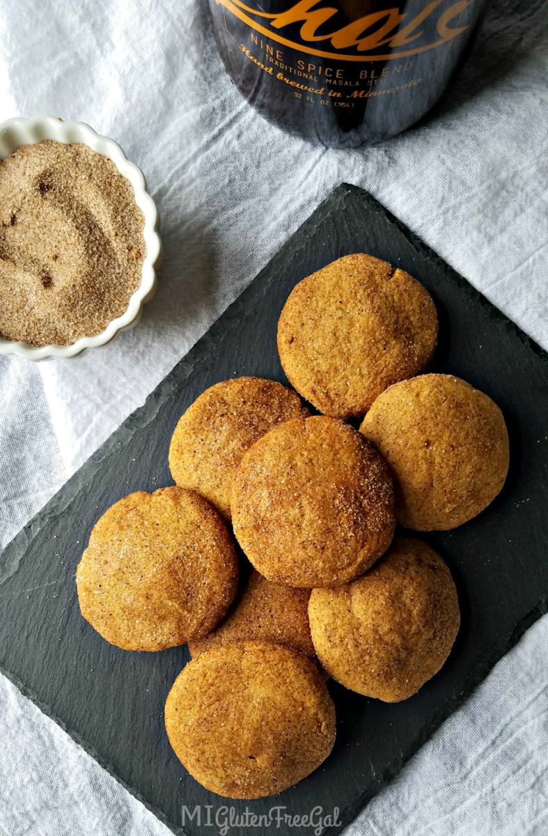 gluten-free pumpkin chai snickerdoodles overhead-min