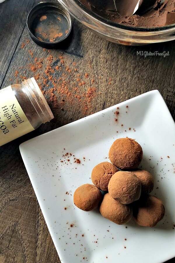 Use leftover ganache from making gluten-free mocha donuts to make amazing dairy-free chocolate truffles! 