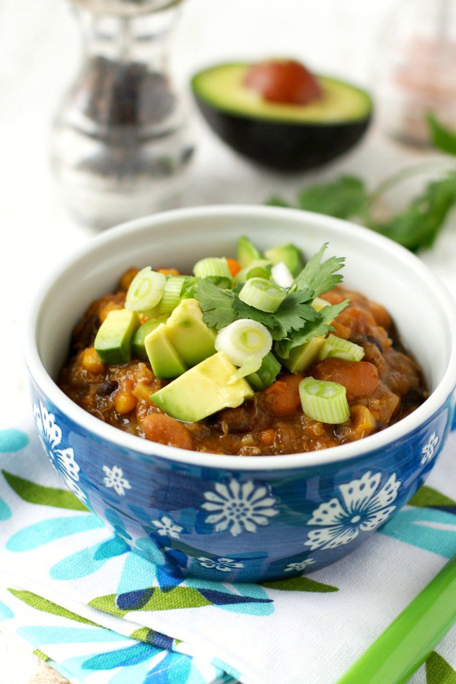 top 8 allergen free sweet potato quinoa-chili the pretty bee