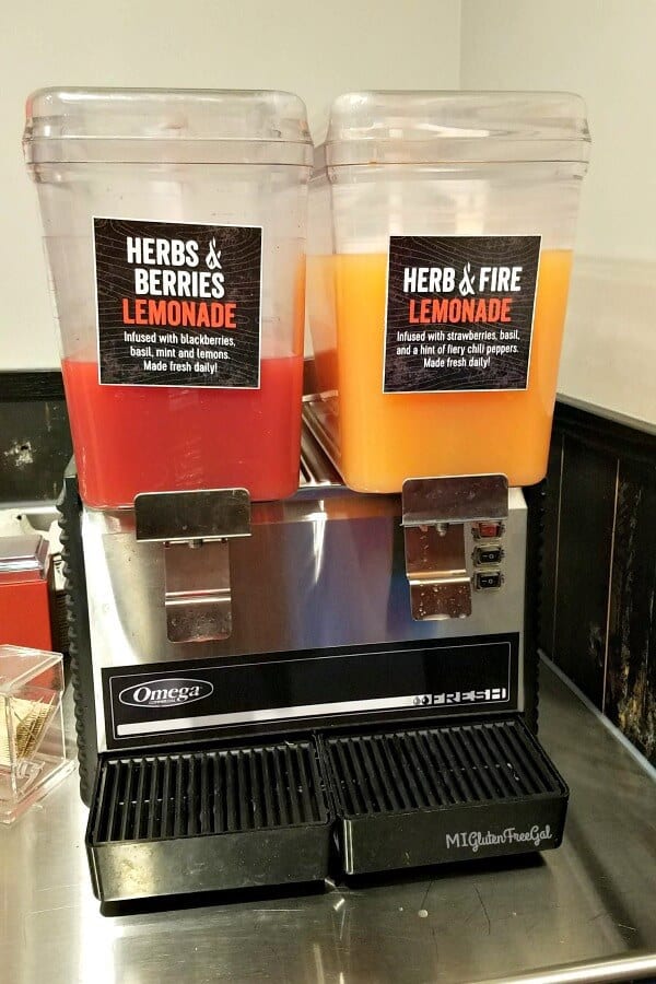 Herb and Fire Pizzeria Gluten Free Specialty Lemonades