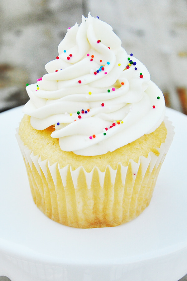 The Allergy Table Gluten Free vanilla cupcake