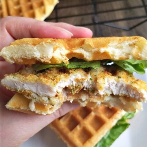 Waffled and Waffle Sandwich close up