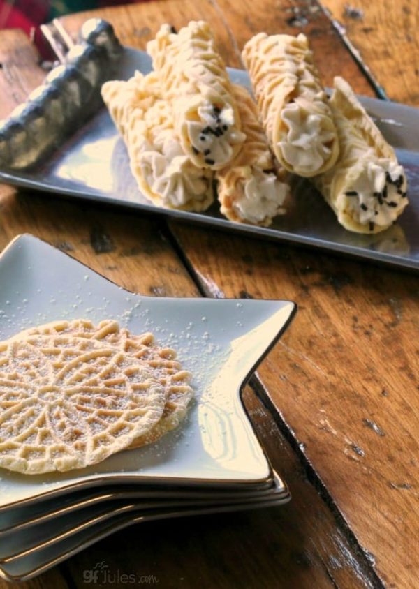 Cultural Gluten Free Christmas Cookies gluten-free-pizzelles-on-plates GF Jules
