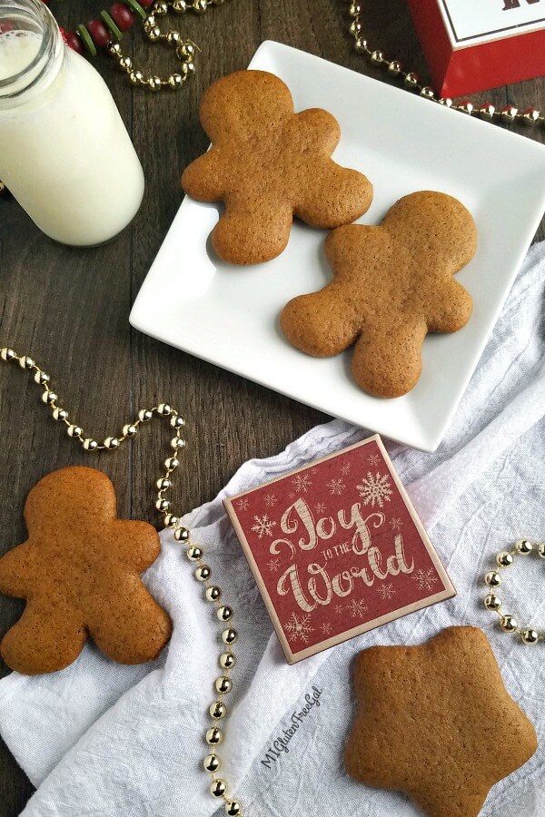 gluten free gingerbread cookies close up shot with beads 