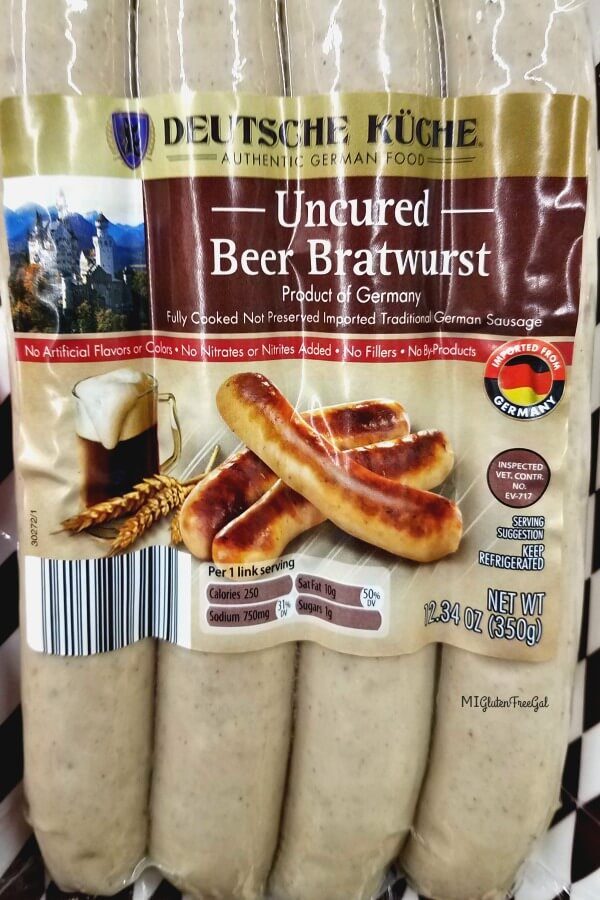 Facial Misbranding Aldi Beer bratwurst front of package 