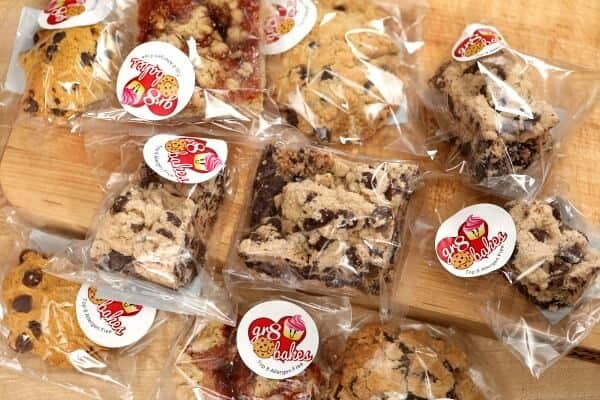 GR8 Bakes packaged items with logo sticker
