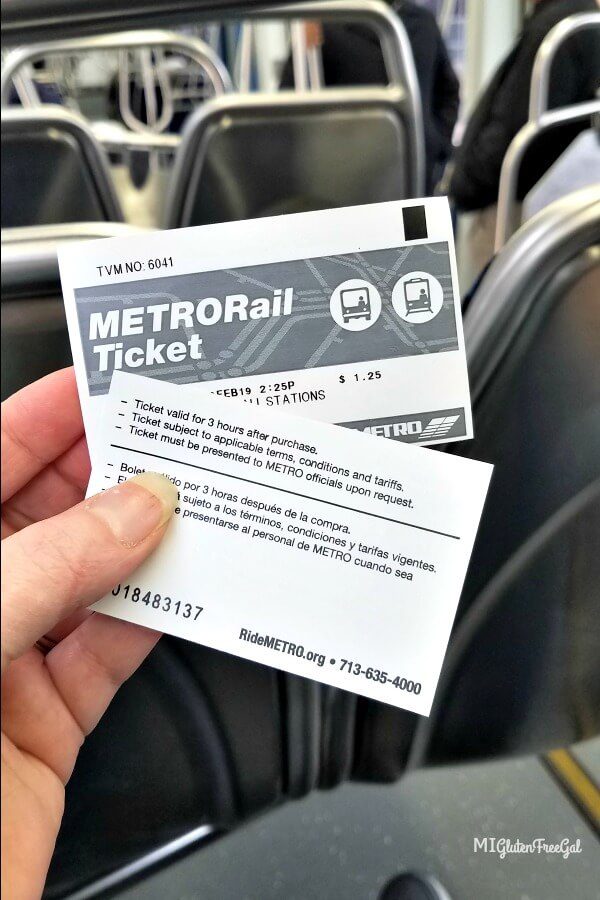 Gluten Free Houston MetroRail Tickets