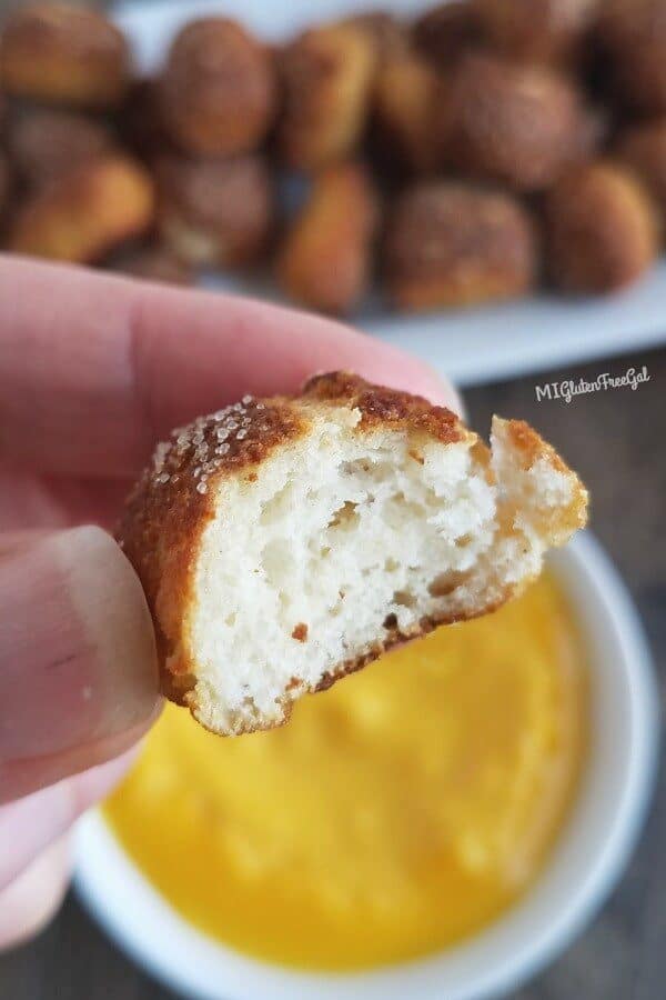 gluten free soft pretzel bites inner softness made with gluten free pizza dough