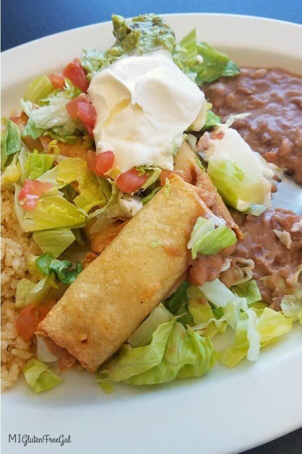 Hidalgo Mexican Restaurant Gluten Free Flautas Closeup