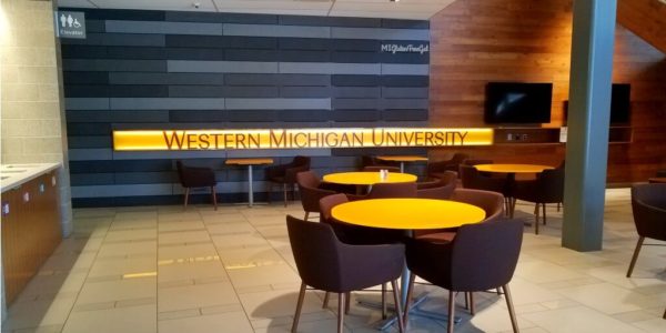 Western Michigan University Horizontal Sign and Chairs