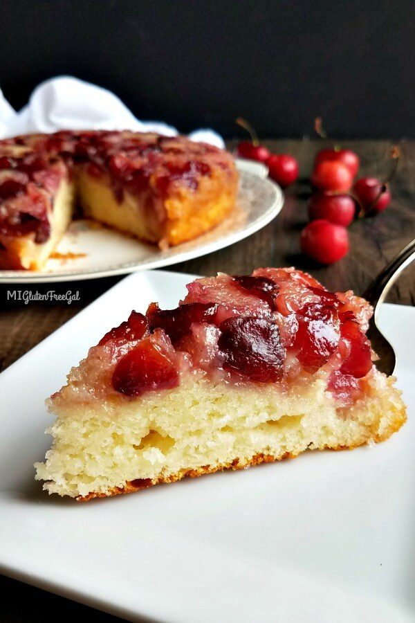 gluten free upside down cake plated