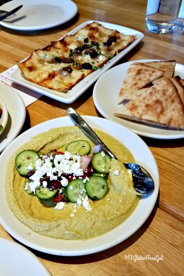 Hummus and gluten free pita