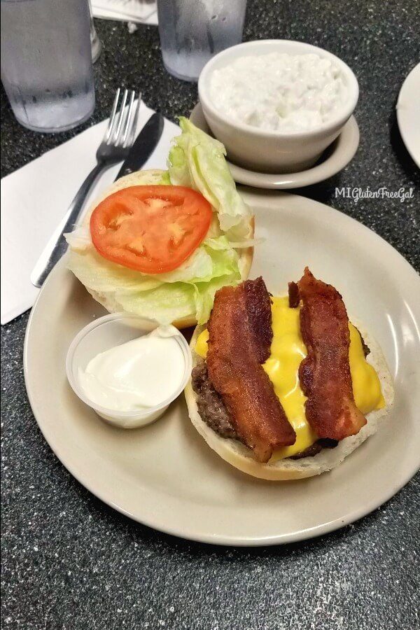Upper Peninsula Buck's Restaurant Gluten Free Bacon Cheeseburger
