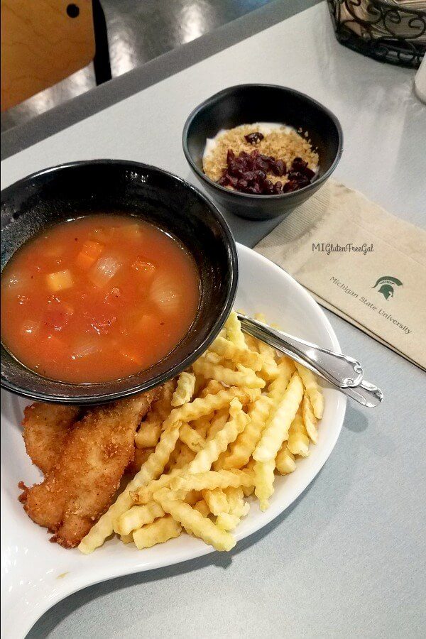 michigan state top 8 allergen free thrive dining hall chicken fingers and fries 