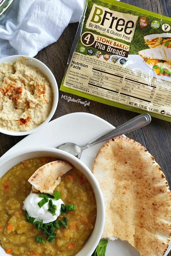 BFree Pita Breads and Red Lentil Soup