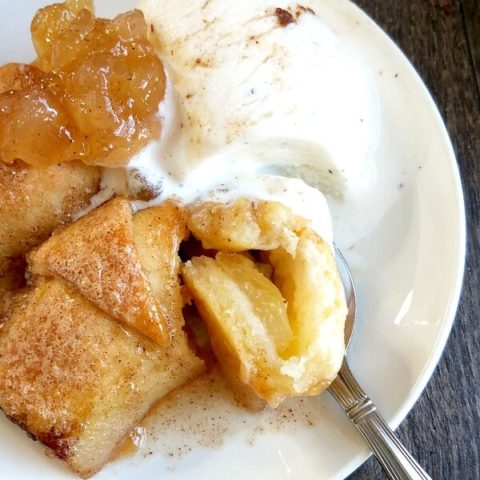 apple dumplings close up