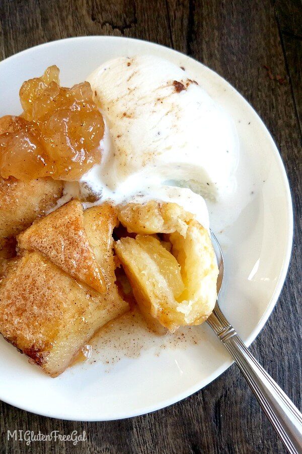 apple dumplings close up